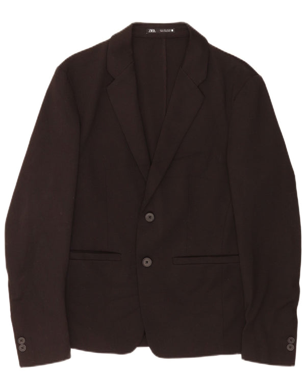 Zara Męska marynarka zapinana na 2 guziki UK 36 Small Black Viscose Classic