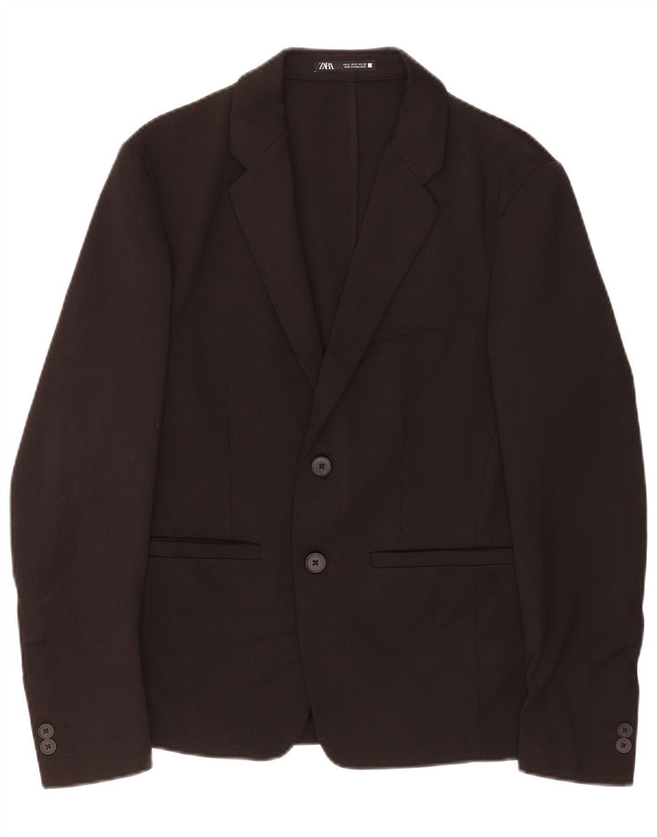 Zara Męska marynarka zapinana na 2 guziki UK 36 Small Black Viscose Classic