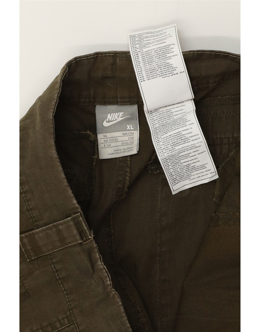 Męskie spodenki cargo Nike XL W38, bawełna khaki