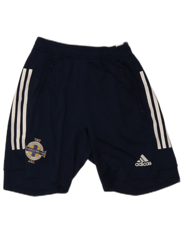 Męskie spodenki sportowe Adidas z grafiką do piłki nożnej irlandzkiej, małe, granatowe, z poliestru