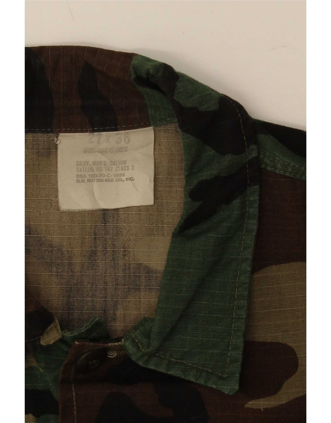 Vintage męska koszula wojskowa XL, zielona bawełna