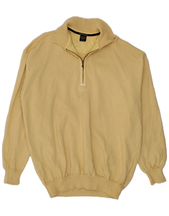 PAUL & SHARK Męski sweter zapinany na zamek, 3XL, żółta wełna