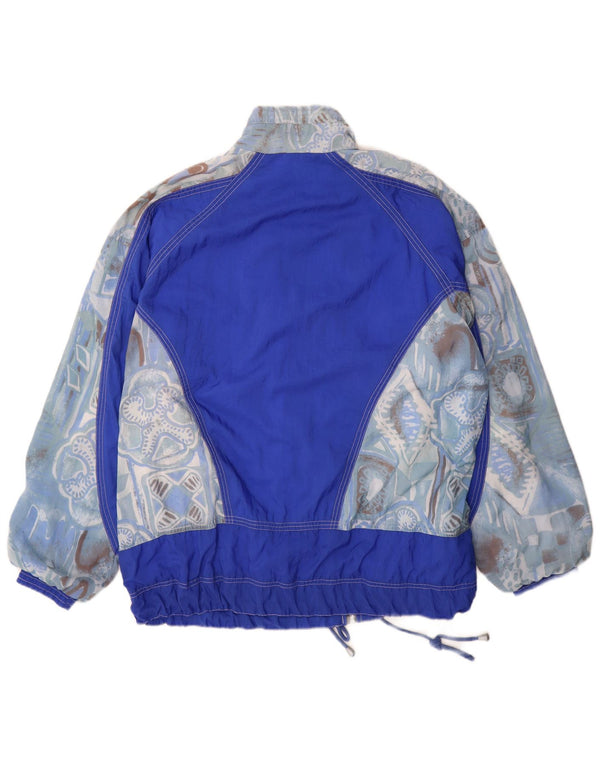 Kurtka męska dresowa w stylu vintage UK 42 XL Niebieski geometryczny nylon