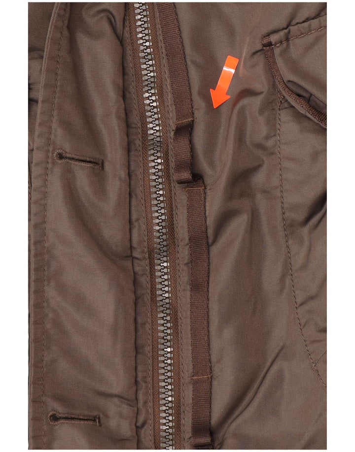 PEUTEREY Damski ocieplany płaszcz z kapturem IT 40, mały, khaki, poliester