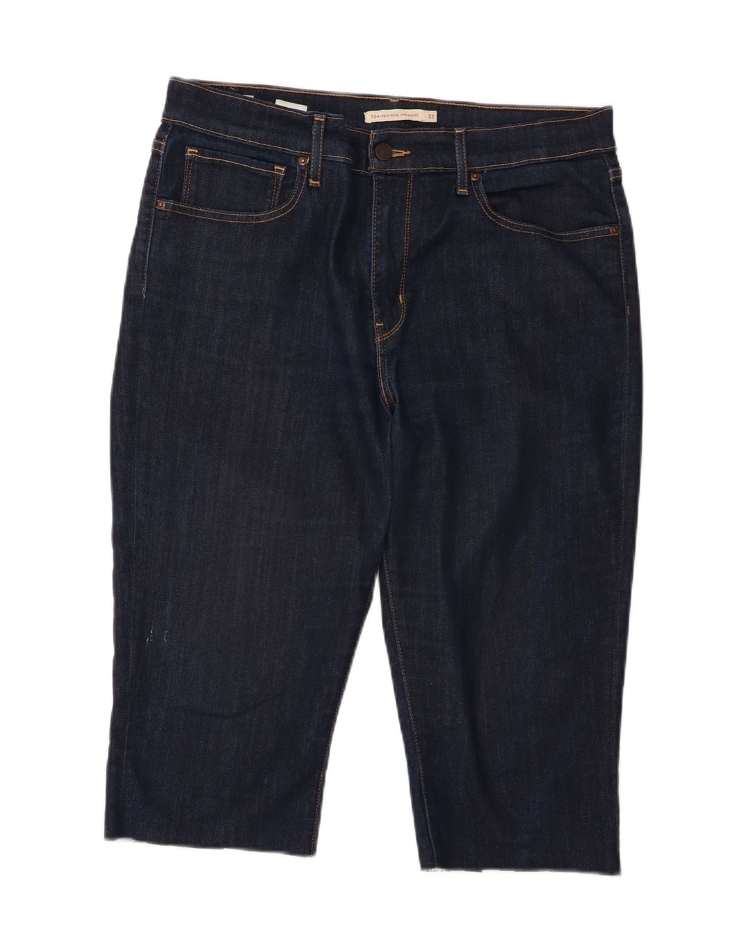 Damskie spodenki jeansowe Levi's 724 z wysokim stanem W32, duże granatowe z lyocellu