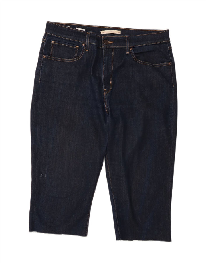 Damskie spodenki jeansowe Levi's 724 z wysokim stanem W32, duże granatowe z lyocellu