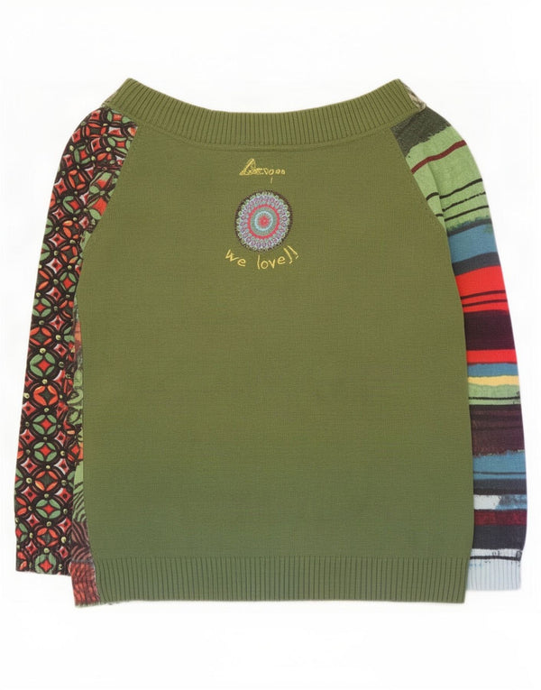 Desigual damski sweter z dekoltem w łódkę UK 10 w małe wielokolorowe paski
