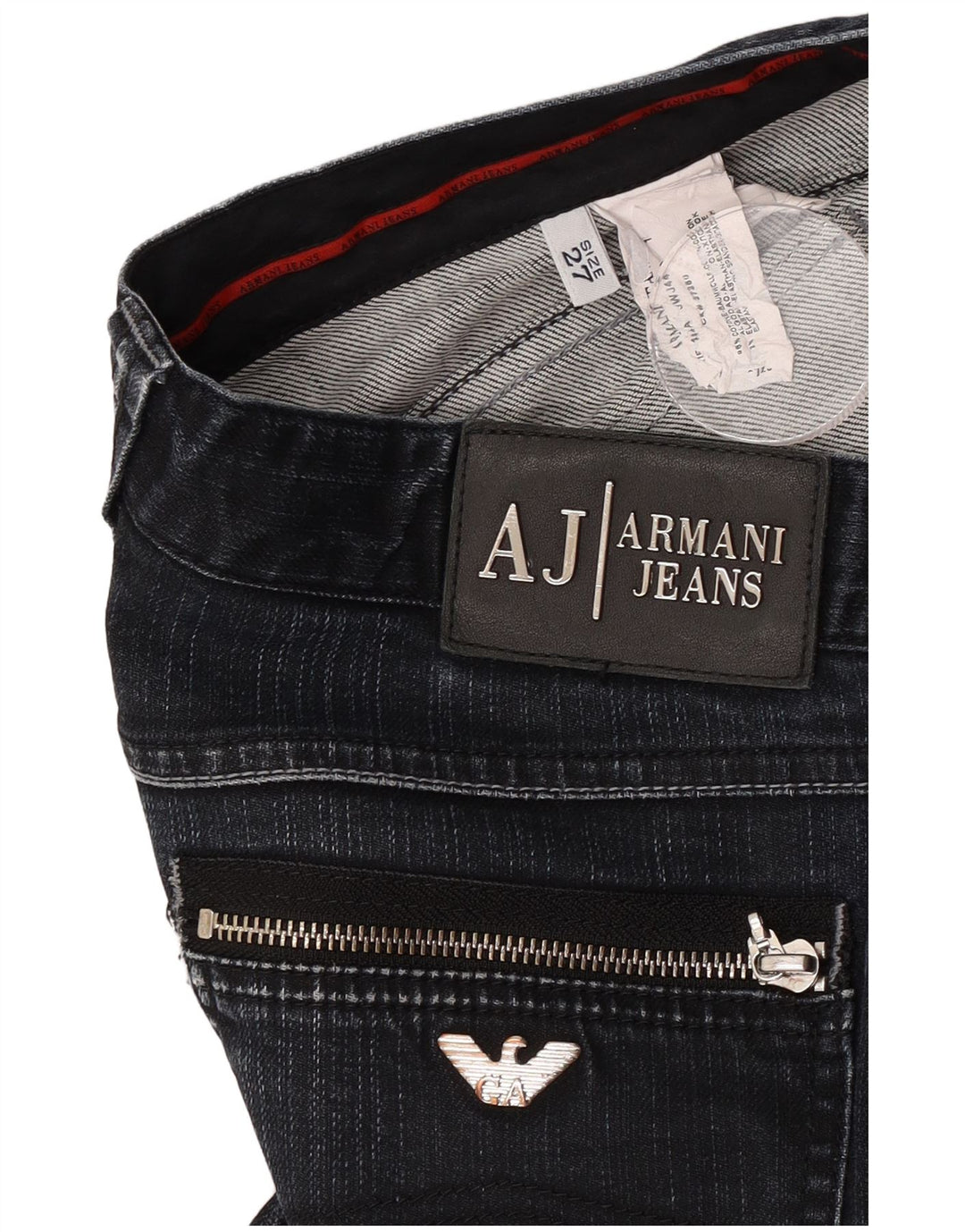 Damskie dżinsy Armani Slim W27 L28 Granatowa bawełna