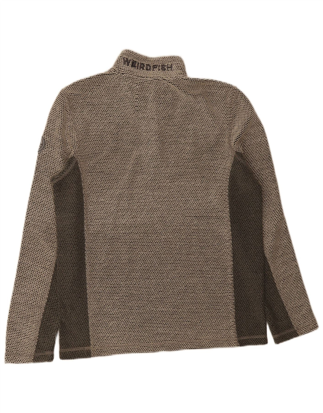 Męski sweter Weird Fish z grafiką i zamkiem błyskawicznym w kolorze średnioszarym