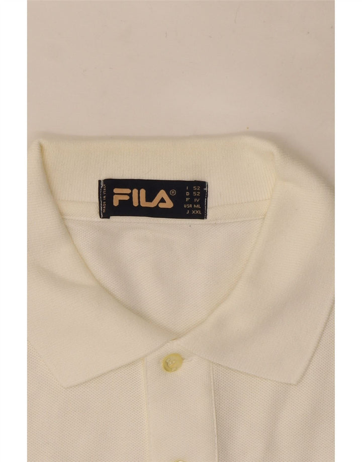 Męska koszulka polo Fila, duża, biała, bawełniana