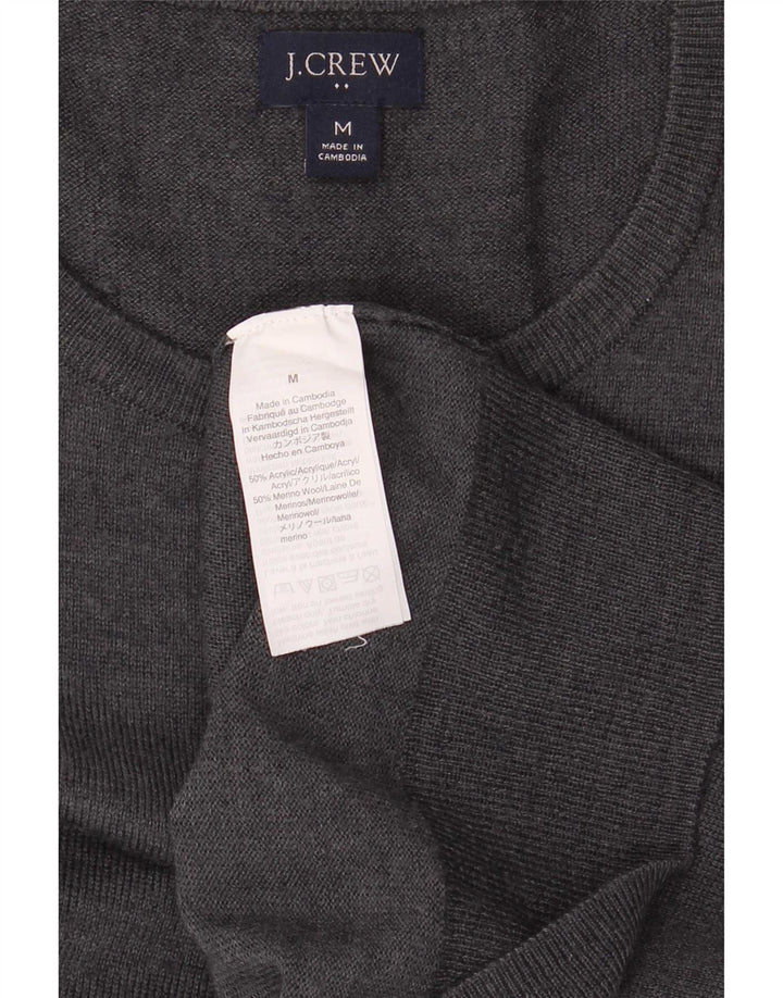 J. Crew Męski sweter z okrągłym dekoltem, średnioszary, akrylowy