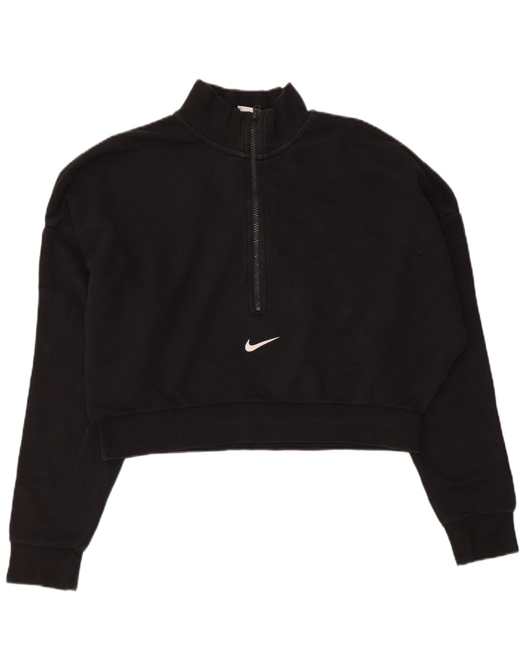 Damska bluza dresowa Nike Crop Oversize z zamkiem błyskawicznym UK 16, duża czarna