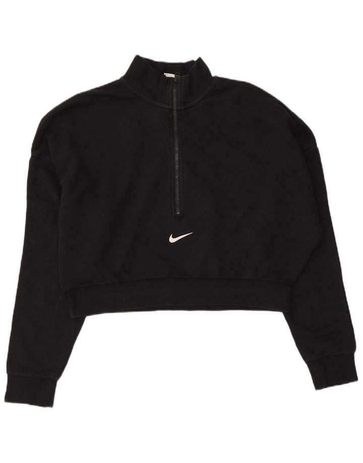 Damska bluza dresowa Nike Crop Oversize z zamkiem błyskawicznym UK 16, duża czarna