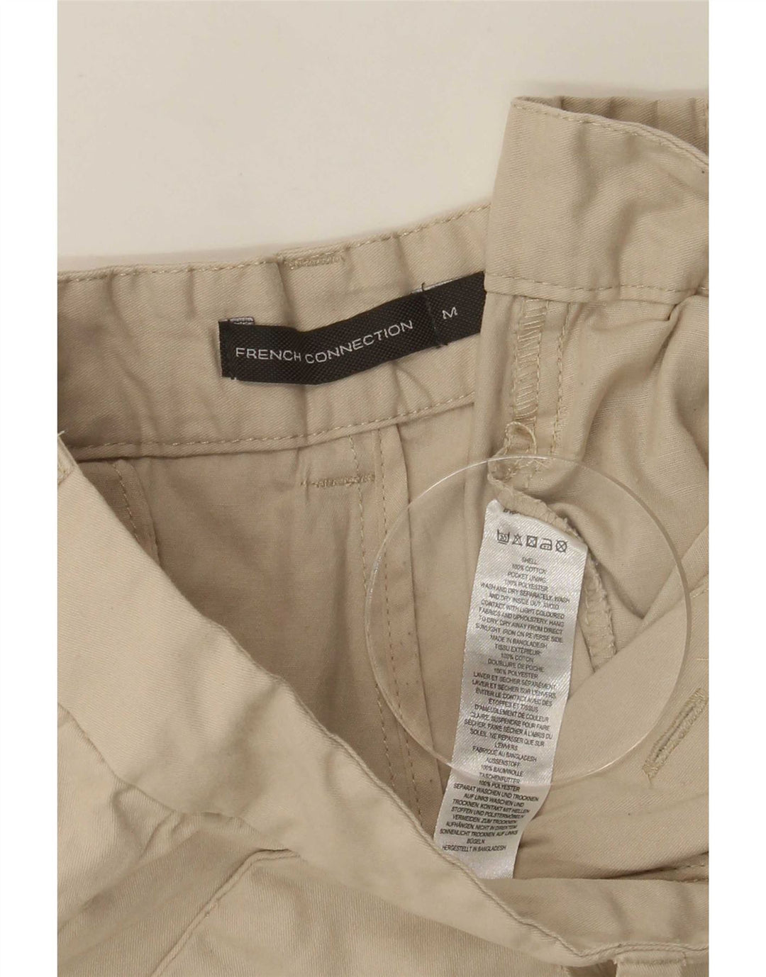 French Connection Mens Chino Shorts Medium W32 Beige Cotton