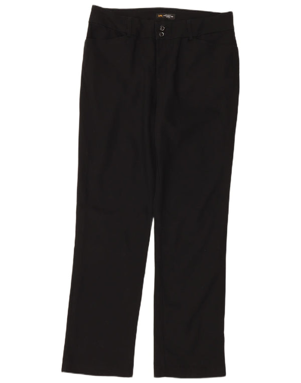 Damskie spodnie Lee ze średnim stanem US 14 Large W34 L32 Czarna bawełna