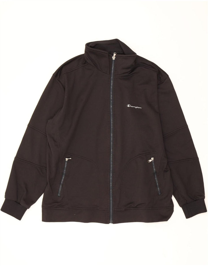 CHAMPION Mens Tracksuit Top Jacket Medium Black Polyester Vintage Champion and Second-Hand Champion from Messina Hembry 