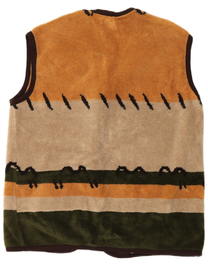 Damska kamizelka polarowa w stylu vintage UK 20 2XL Wielokolorowy poliester z blokami kolorów