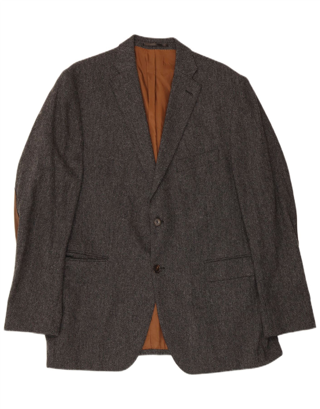 Vintage męska marynarka zapinana na 2 guziki IT 56 3XL szara wełna w jodełkę