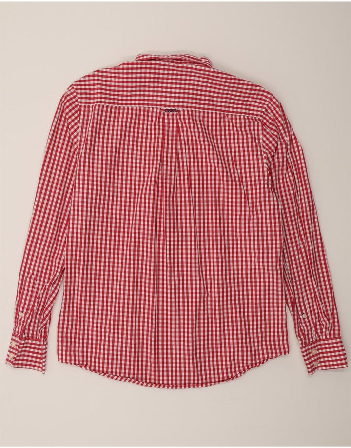 Crew Clothing Męska koszula o klasycznym kroju, średnia czerwona bawełniana kratka