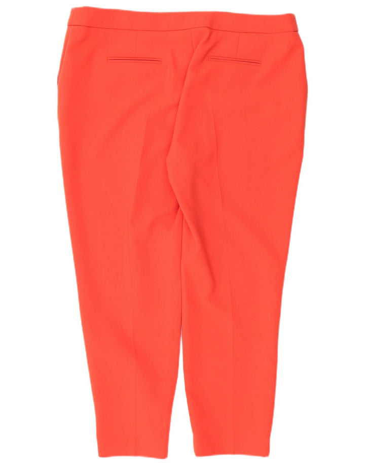 Damskie proste spodnie chino Jaeger UK 18 XL W40 L27 Czerwony poliester