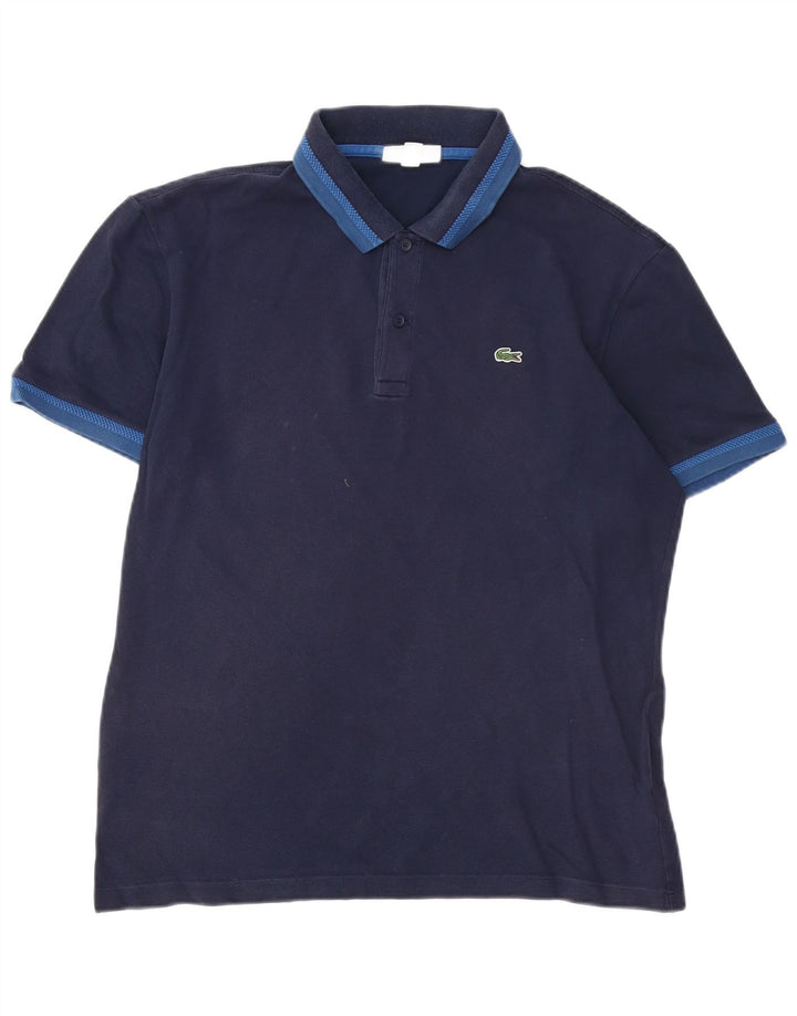 Męska koszulka polo LACOSTE Slim Fit, rozmiar 5, duża, granatowa, bawełniana