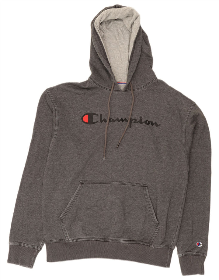 Męski sweter z kapturem Champion Graphic, średnioszary, nakrapiany