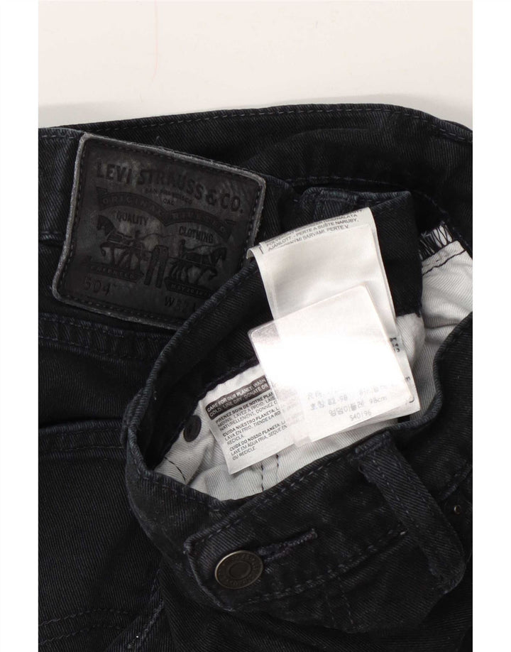 Męskie dżinsy Levi's 504 Straight W32 L32 Czarna bawełna