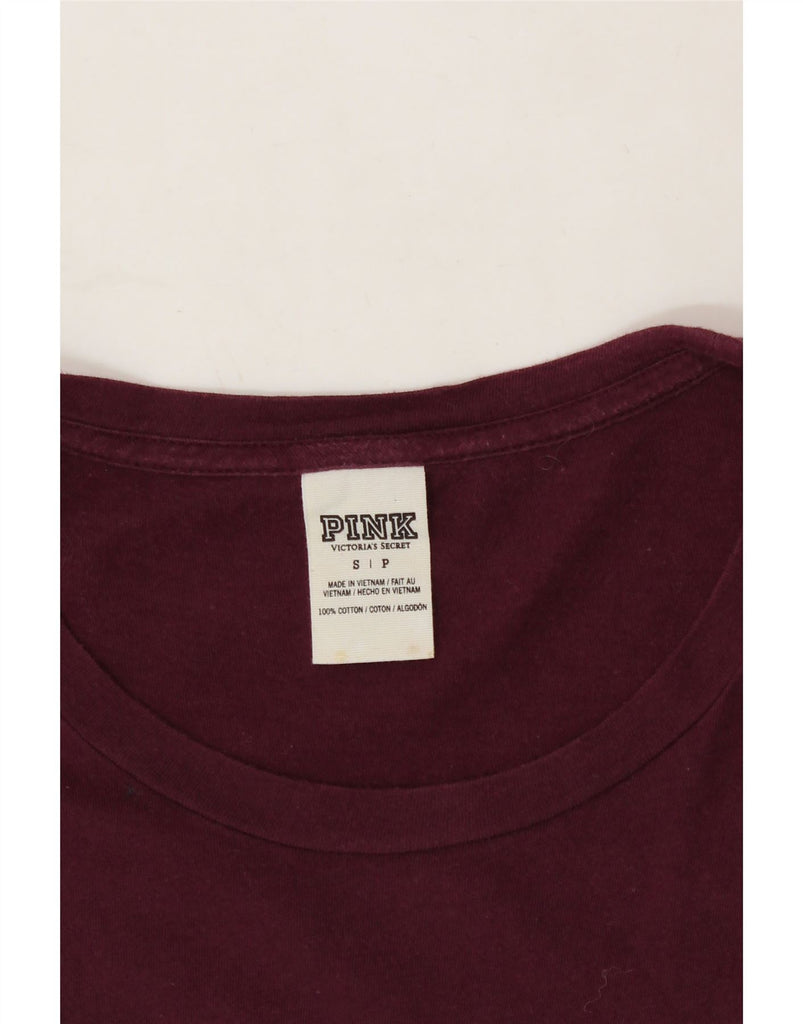VICTORIAS SECRET Mens Graphic T-Shirt Top Small Burgundy Colourblock Vintage Victorias Secret and Second-Hand Victorias Secret from Messina Hembry 