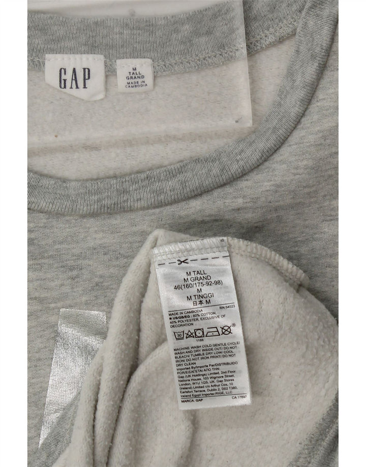 Damski sweter GAP Tall Graphic UK 14, średnioszary, bawełniany