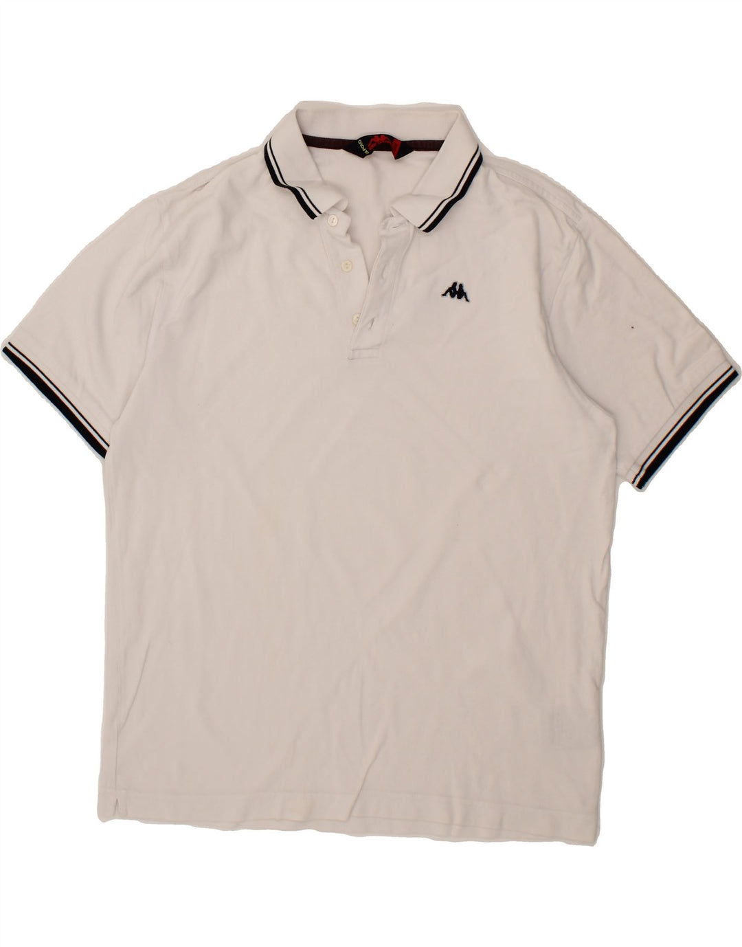 KAPPA Mens Polo Shirt Large White Cotton Vintage Kappa and Second-Hand Kappa from Messina Hembry 