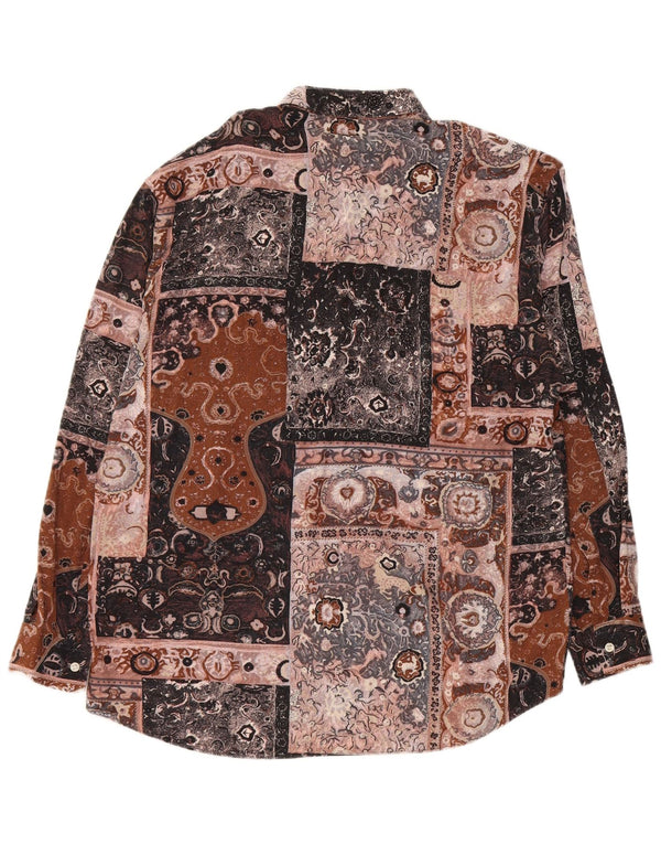 Koszula męska w stylu vintage, średnia wielobarwna patchworkowa