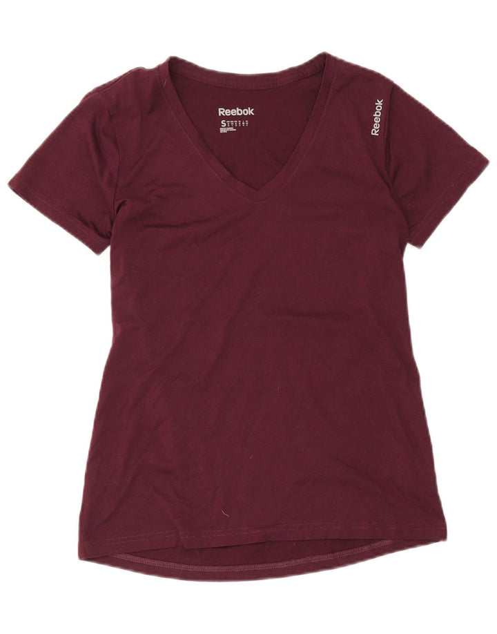 T-shirt damski Reebok Top UK 10 Small Burgundowy poliester