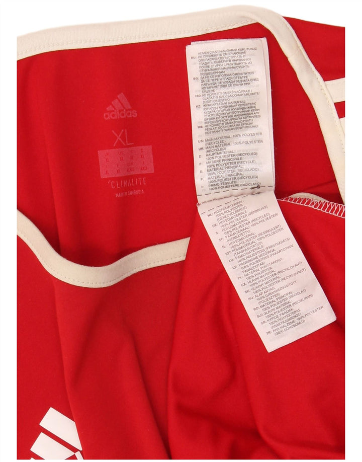Męski T-shirt ADIDAS Climalite Top XL, czerwony, kolorowy poliester
