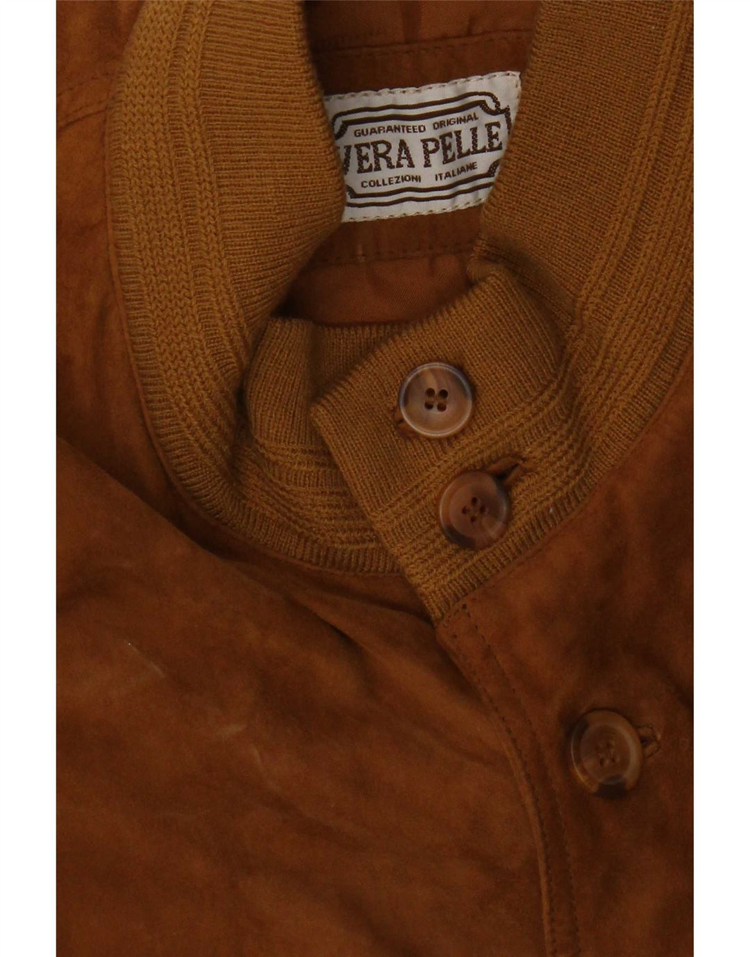 Vintage męska zamszowa kurtka bomber UK 40 duża brązowa skóra