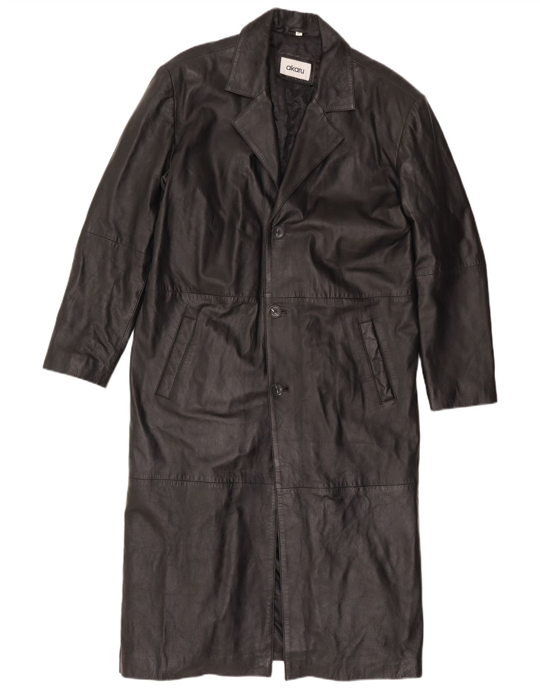 Męski płaszcz skórzany EU 50, duża czarna skóra