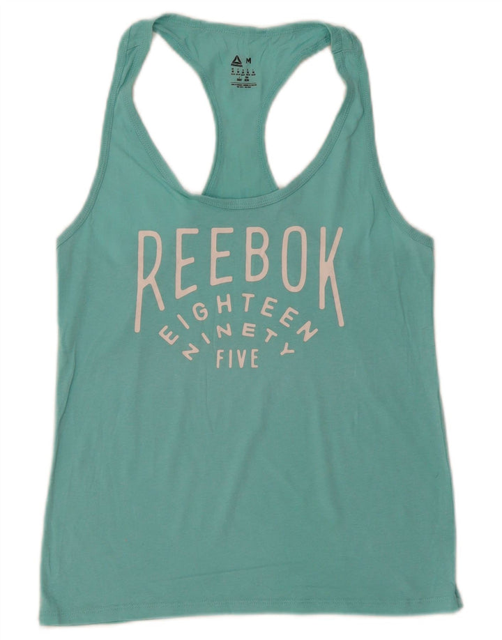 Damska koszulka z grafiką Reebok Top UK 12/14 Średni turkus