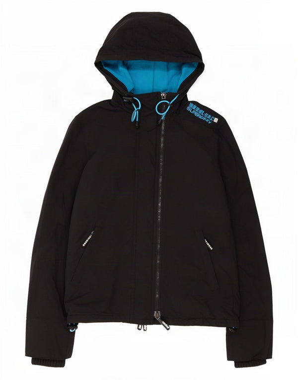 Damska wiatrówka z kapturem Superdry UK 10, mała czarna