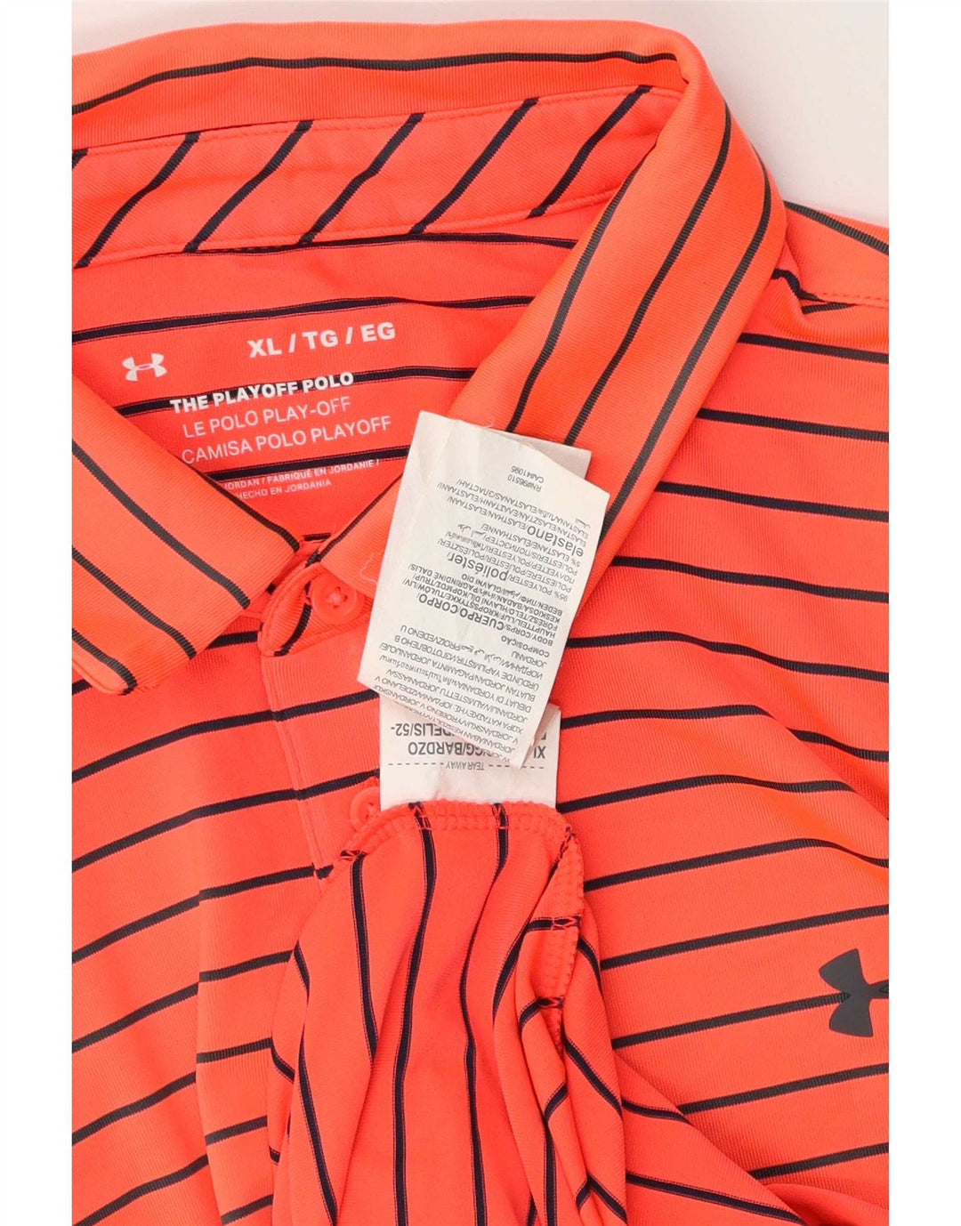Męska koszulka polo Under Armour XL, poliester w pomarańczowe paski