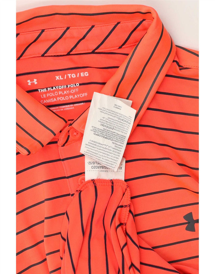 Męska koszulka polo Under Armour XL, poliester w pomarańczowe paski