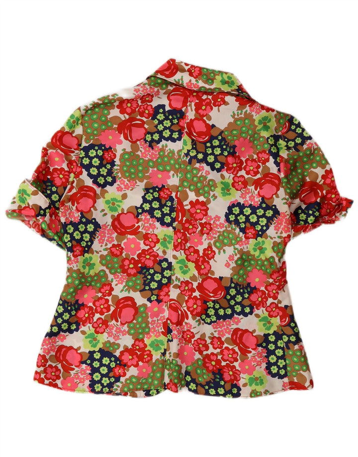 Damska marynarka z krótkim rękawem VINTAGE UK 12, średnia, wielokolorowa