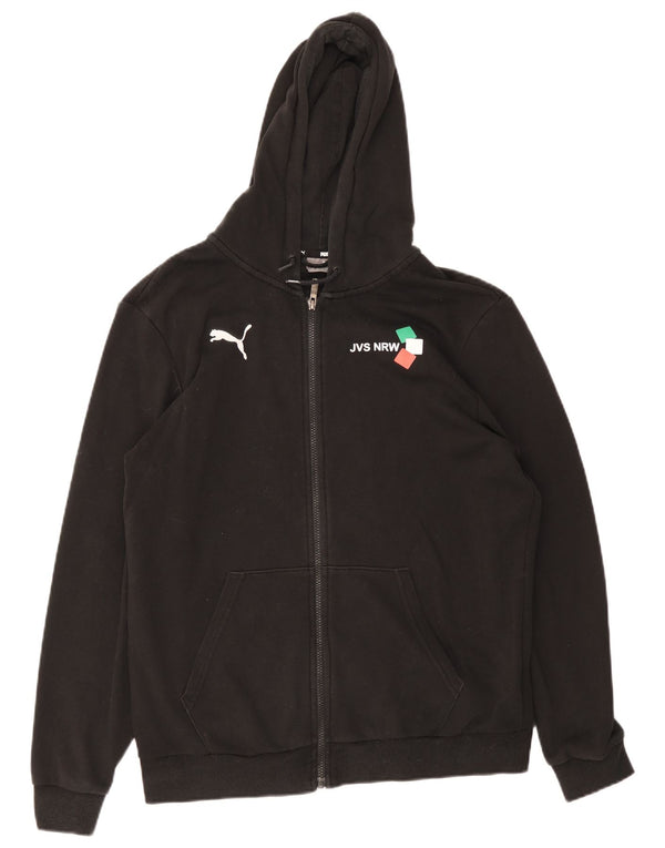 Męski sweter Puma z grafiką i zamkiem błyskawicznym, duży, czarny, bawełniany
