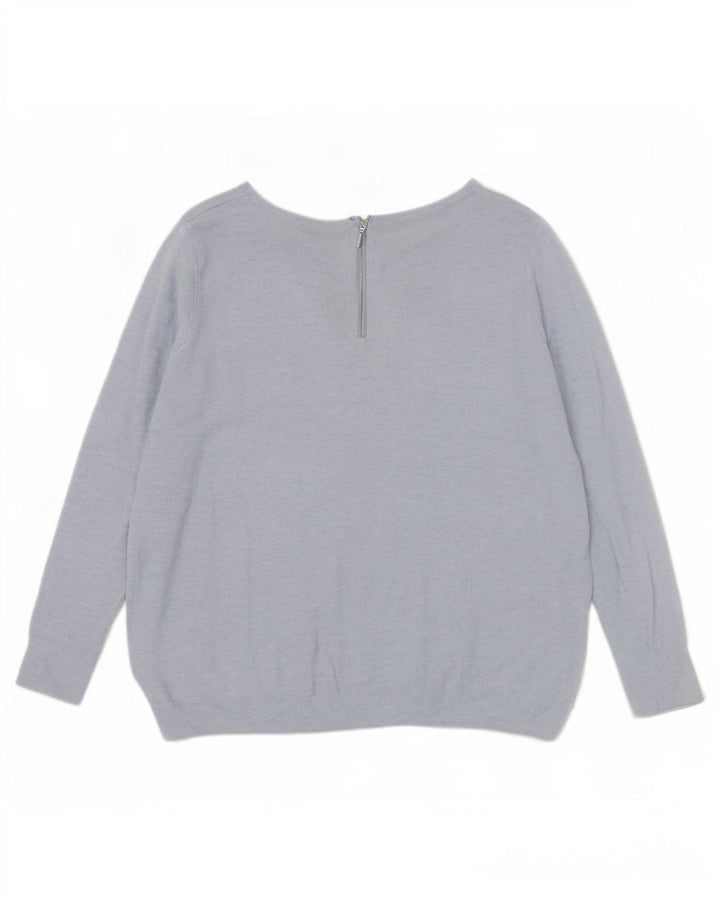 Marks & Spencer Damski sweter oversize z dekoltem w łódkę, UK 10, mały, niebieski