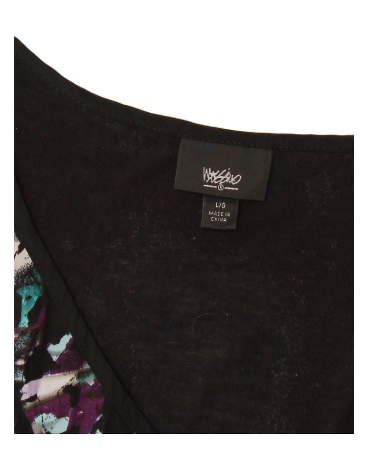 MOSSIMO Womens Vest Top UK 16 Large Black Tie Dye Polyester Vintage Mossimo and Second-Hand Mossimo from Messina Hembry 