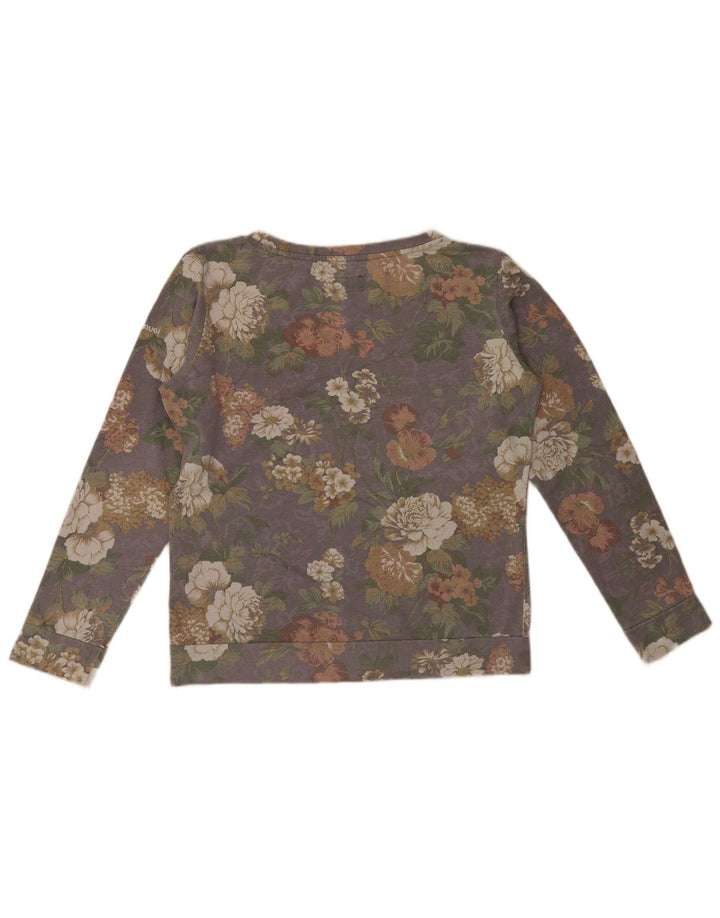 Bluza damska Brugi Sweter średnioszary, bawełniany w kwiaty