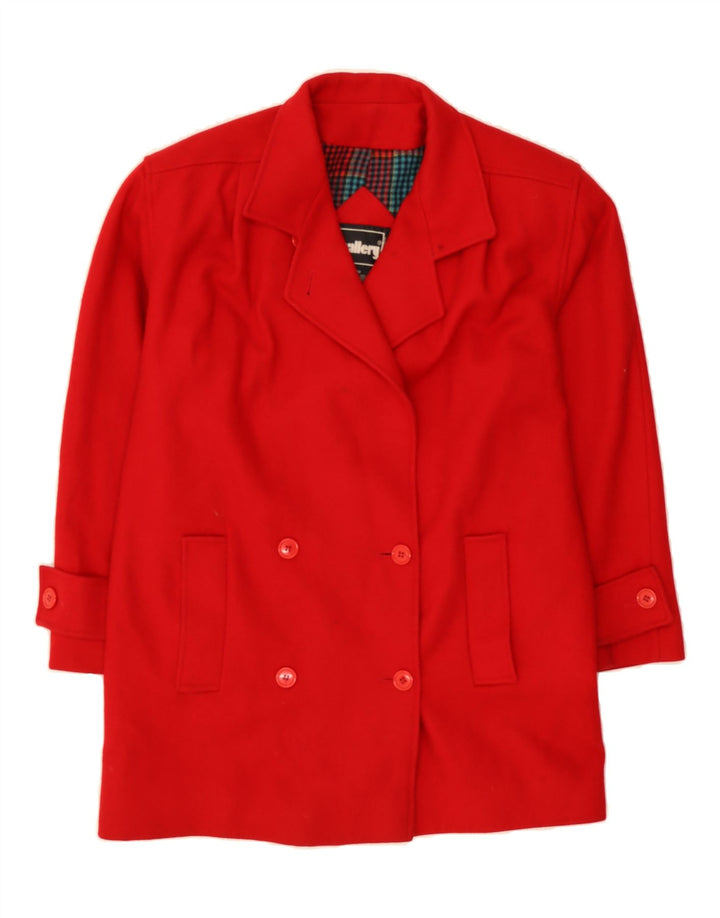 GALLERY Womens Double Breasted Coat US 10 Large Red Wool Vintage Gallery and Second-Hand Gallery from Messina Hembry 