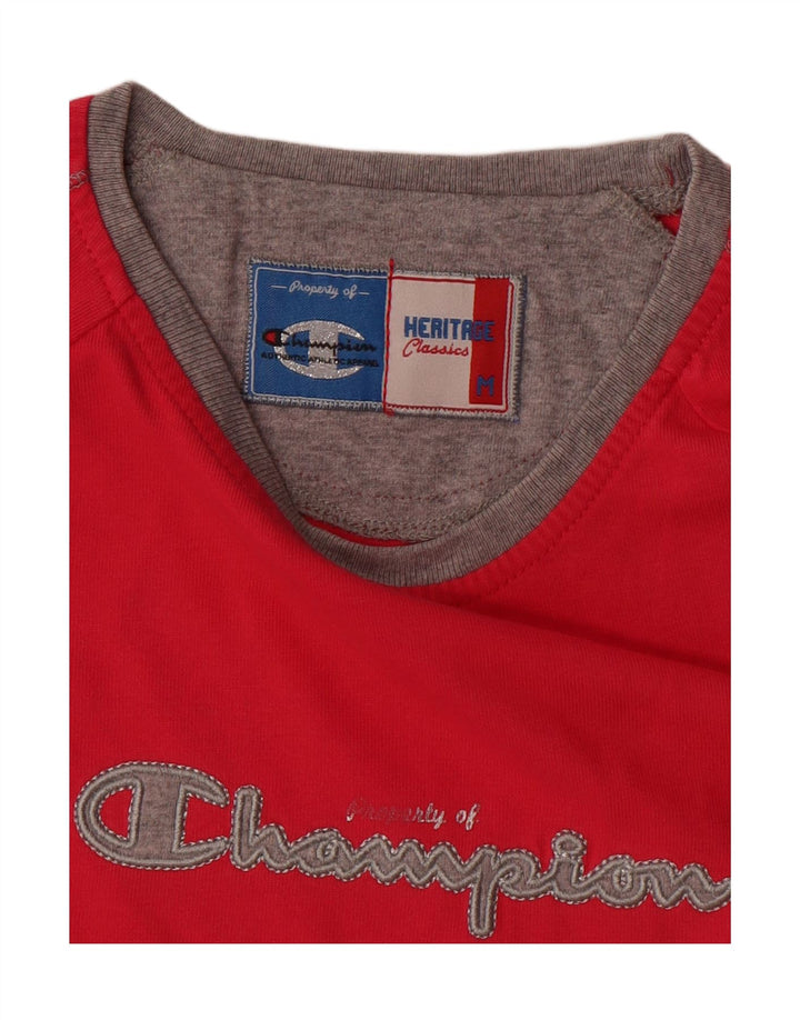 CHAMPION Womens Heritage Classics Graphic T-Shirt Top UK 12 Medium Red Vintage Champion and Second-Hand Champion from Messina Hembry 