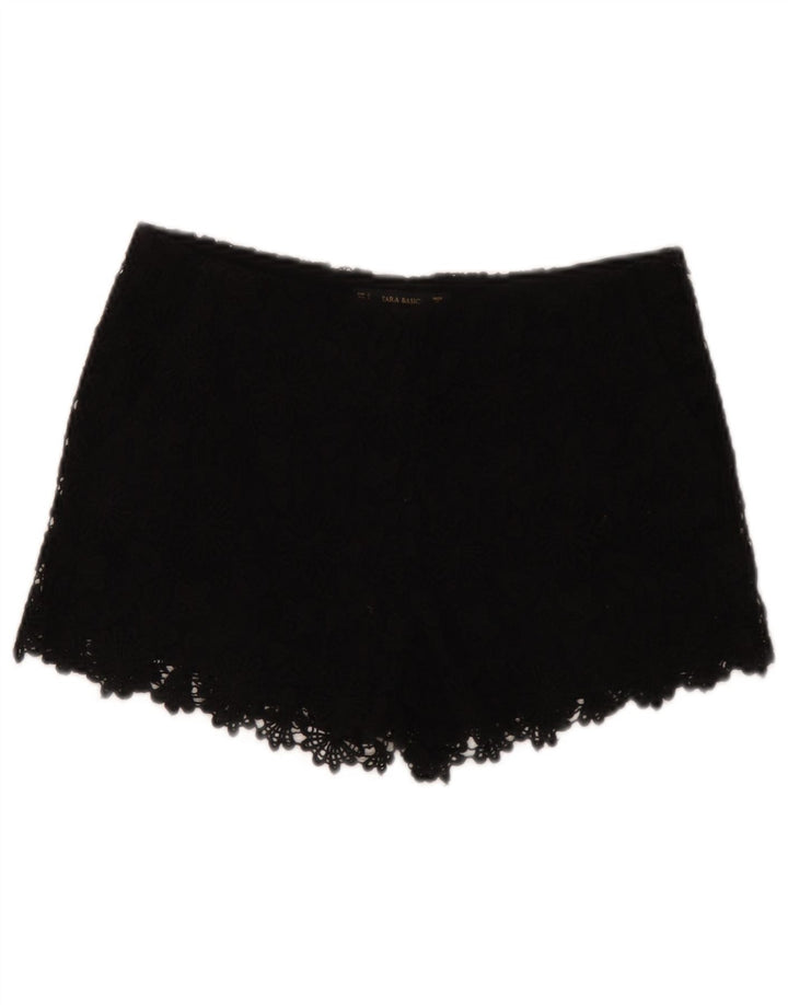 Damskie spodenki codzienne Zara małe W26 czarne w kwiaty