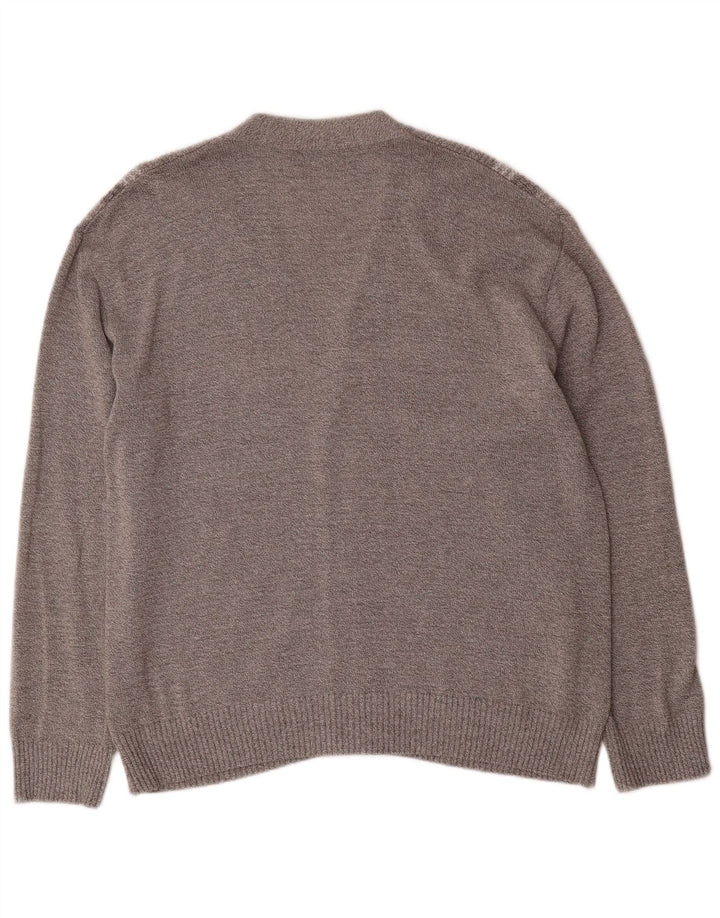 Męski sweter kardigan Senator IT 52, duża, bawełniana w szare paski