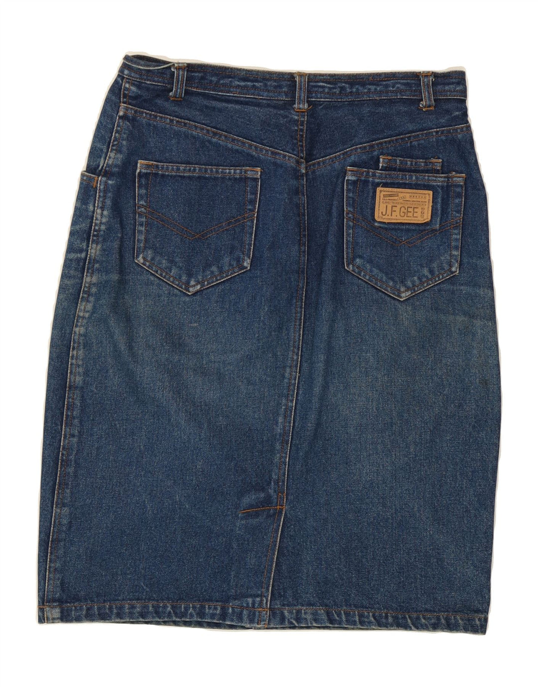 JOHN F GEE Womens Denim Skirt EU 40 Medium W30 Blue Cotton Vintage John F Gee and Second-Hand John F Gee from Messina Hembry 