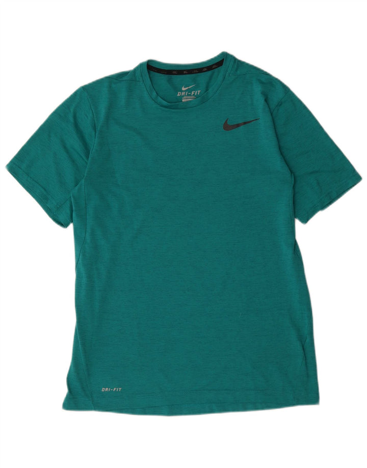 Męski T-shirt Nike Dri Fit Top, średni, turkusowy, nakrapiany poliester